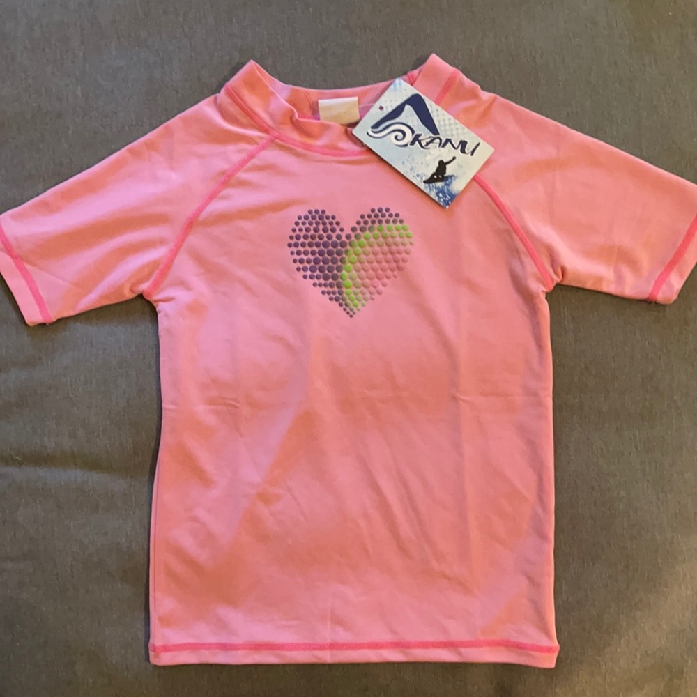 NWT Girls Pink Swim Shirt Rashguard